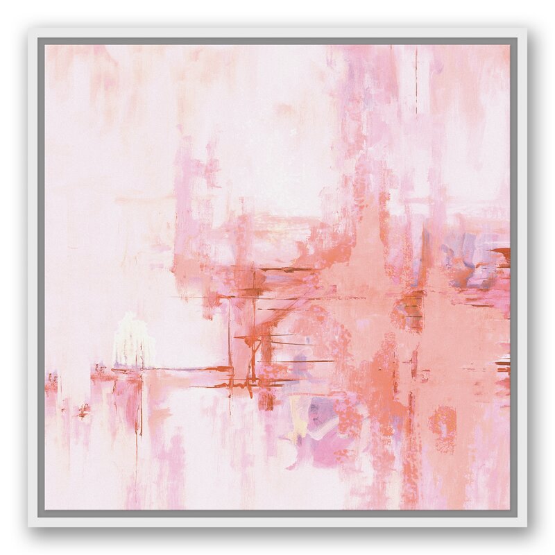 Wrought Studio Blush Pink Abstract Framed Graphic Art Print On Canvas